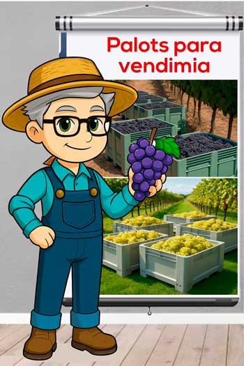 Los palots de plástico para vendimia